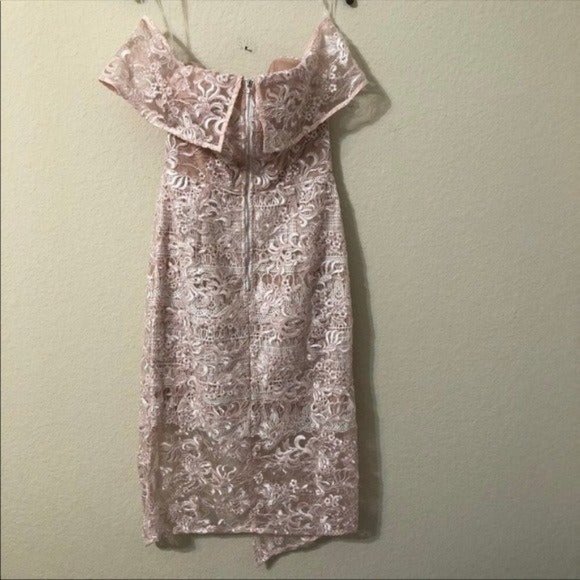 Elliatt Dress Blush Pink Floral Lace Mid - Picture 6 of 12